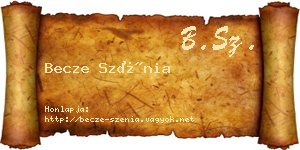 Becze Szénia névjegykártya